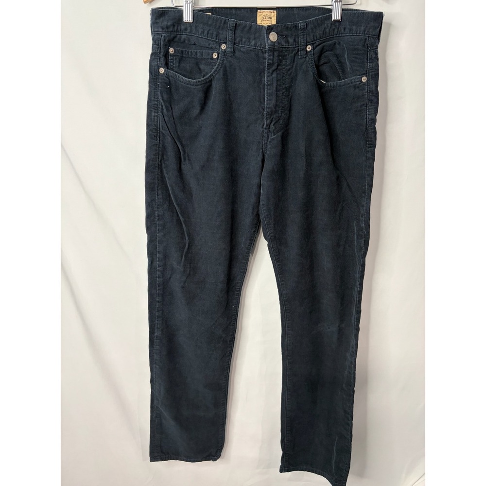 J Crew 770 Straight Fit Corduroy Pants Mens 33x32 Navy Blue 100% Cotton Preppy